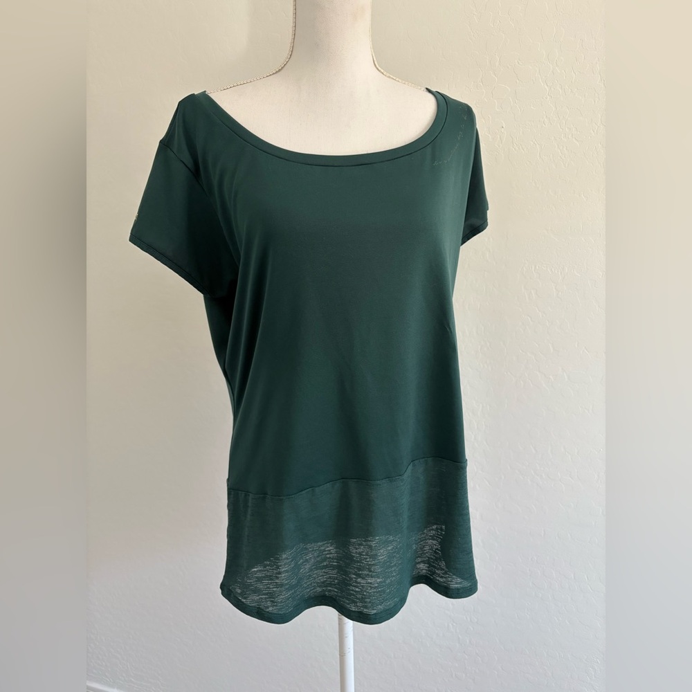 Gymshark Whitney Simmons Green Longline Mesh Tee Size Large Gym Workout